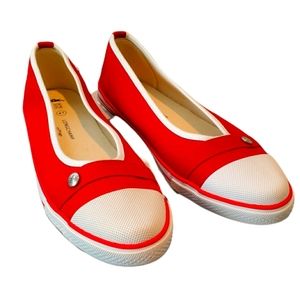 LONGCHAMP red, size 41 Euro (10 US) canvas shoes